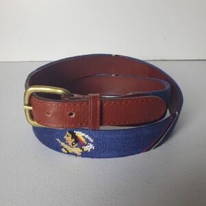 Smathers Branson philadelphia cricket Golf Needlepoint Belt 40 Blue